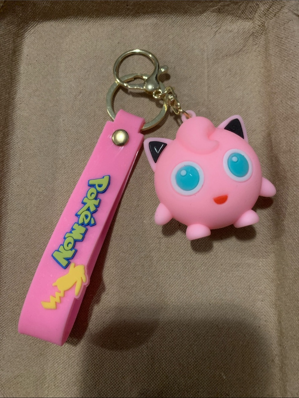 New Pokemon Pink Keychain unisex
